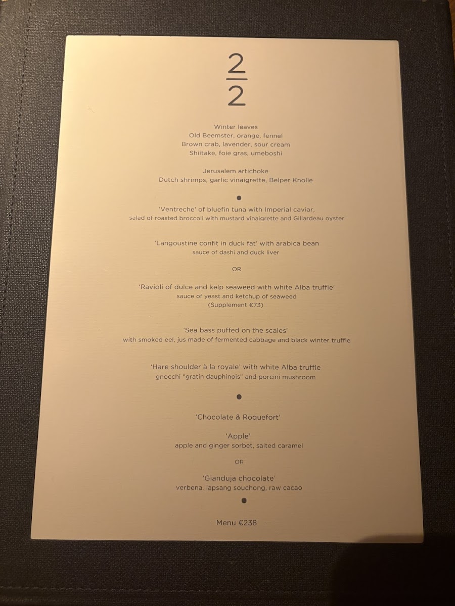 Menu Restaurant 212-8