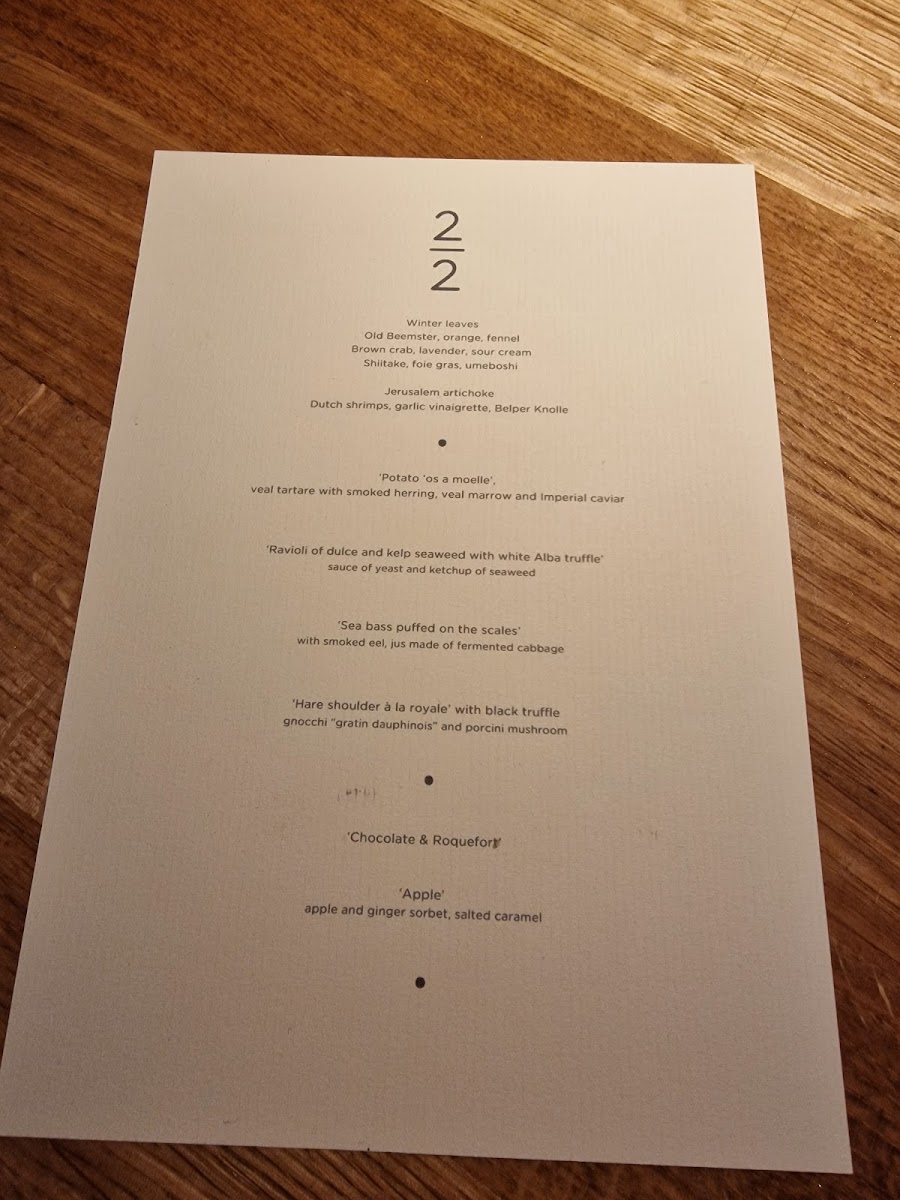 Menu Restaurant 212-9