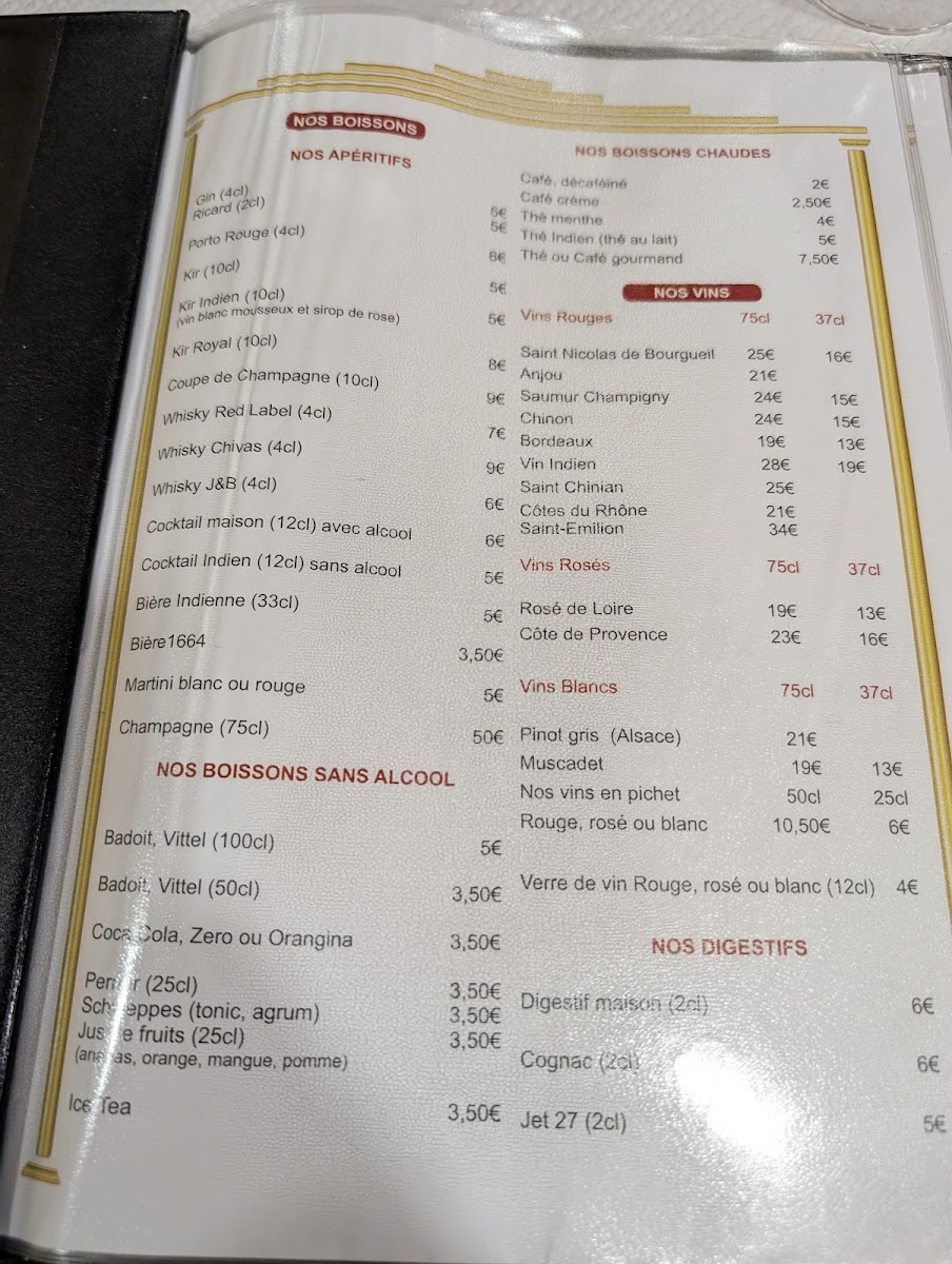 Menu Restaurant Agra-1