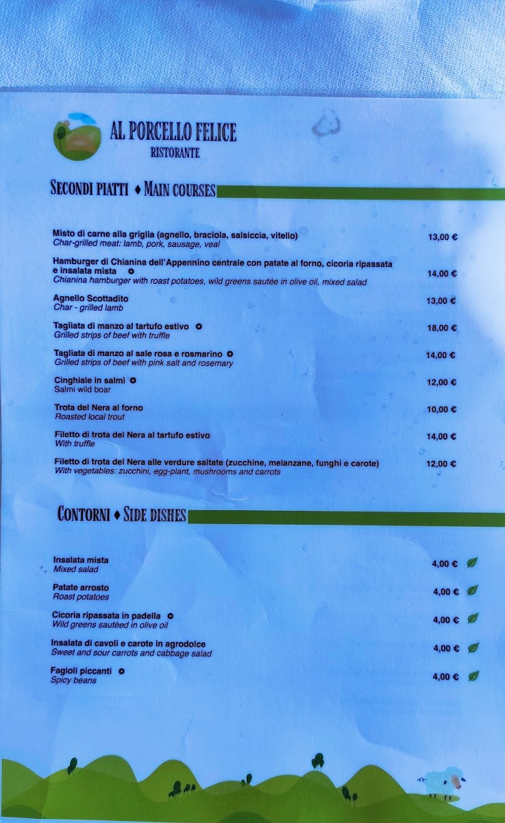 Menu Restaurant Al Porcello Felice-5