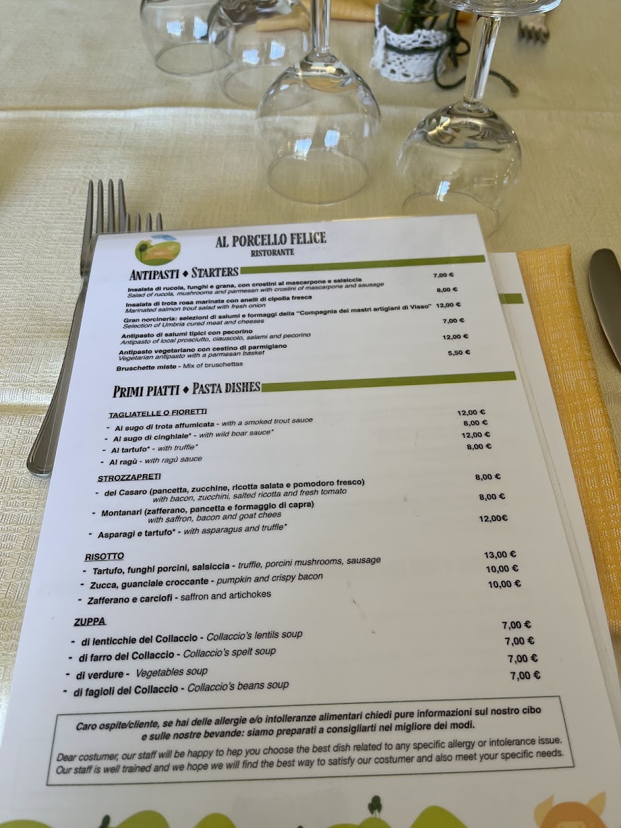 Menu Restaurant Al Porcello Felice-6