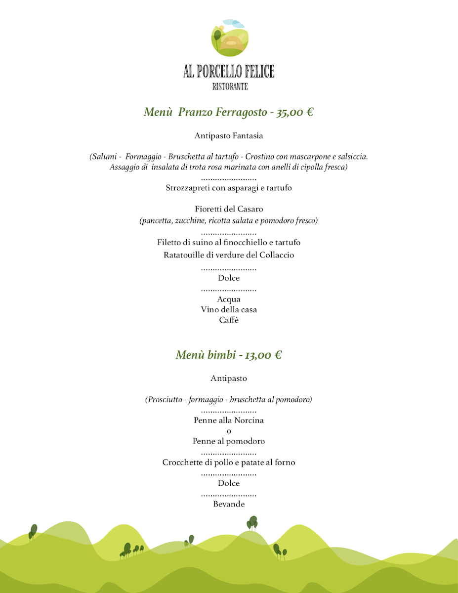 Menu Restaurant Al Porcello Felice-8