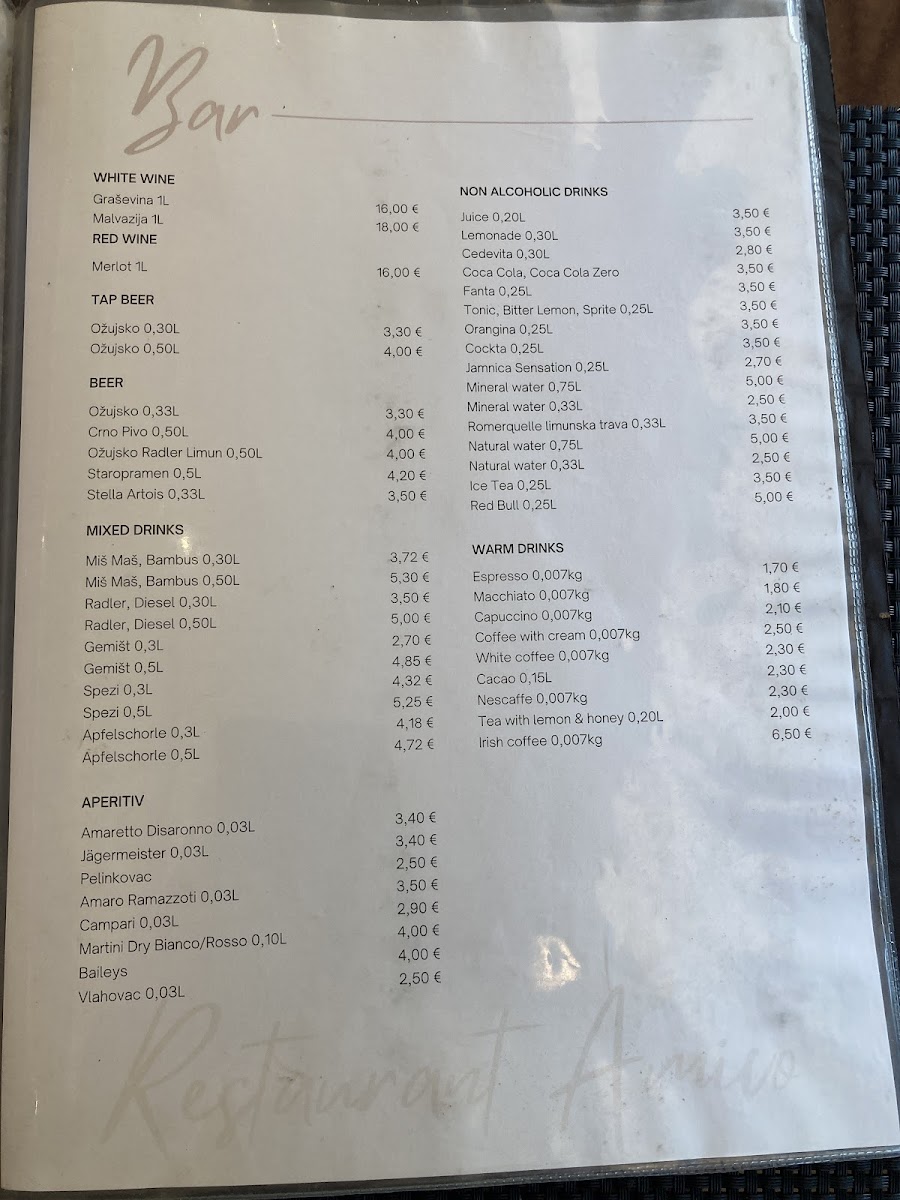 Menu Restaurant Amico-1