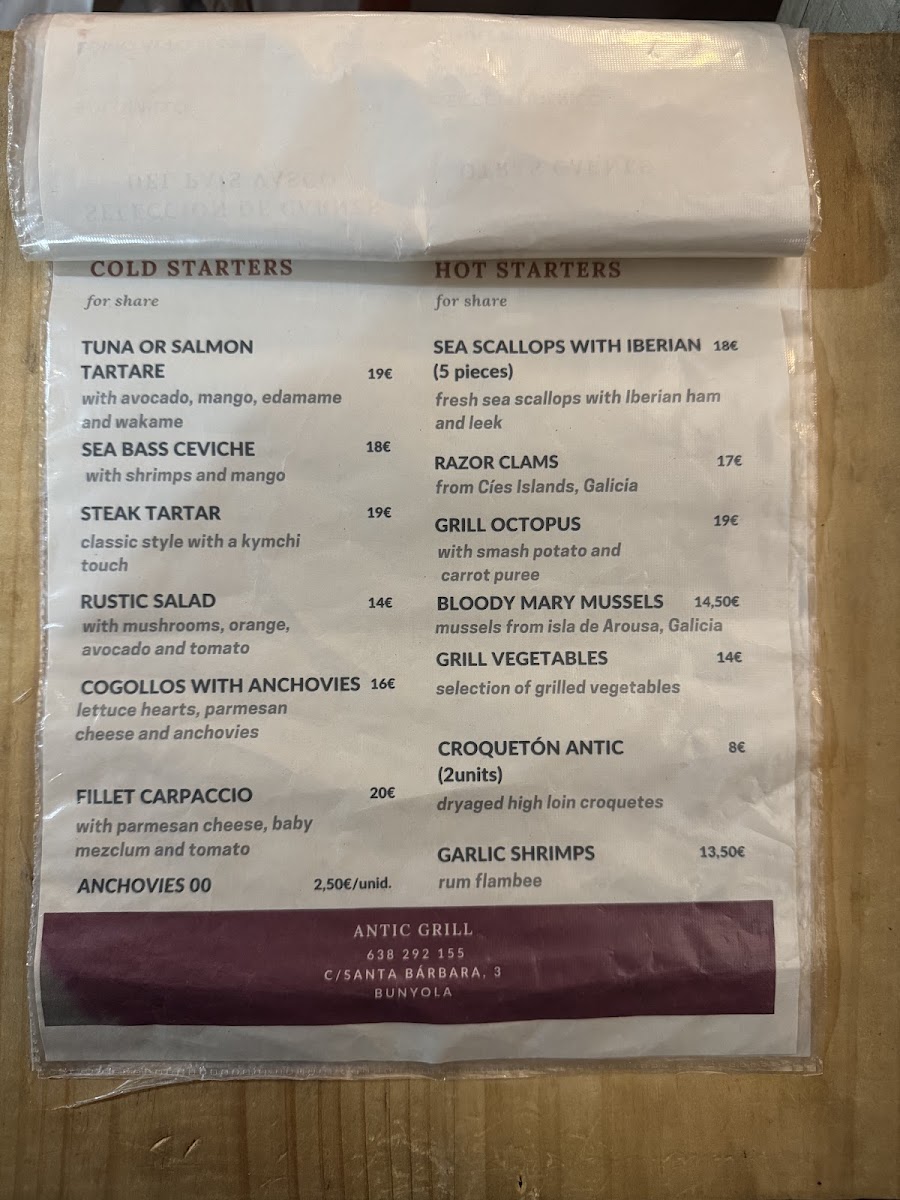 Menu Restaurant Antic Grill Bunyola-2