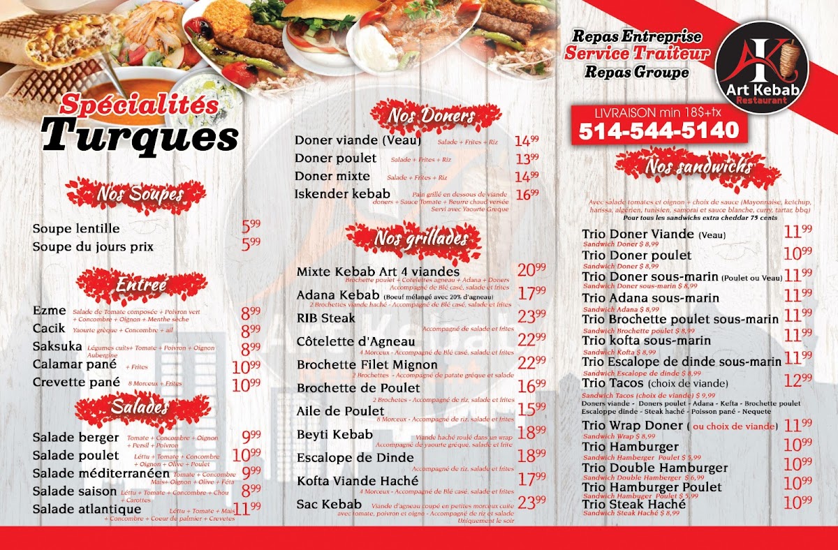 Menu Restaurant Art Kebab Restaurant Hunkar Istanbul-1