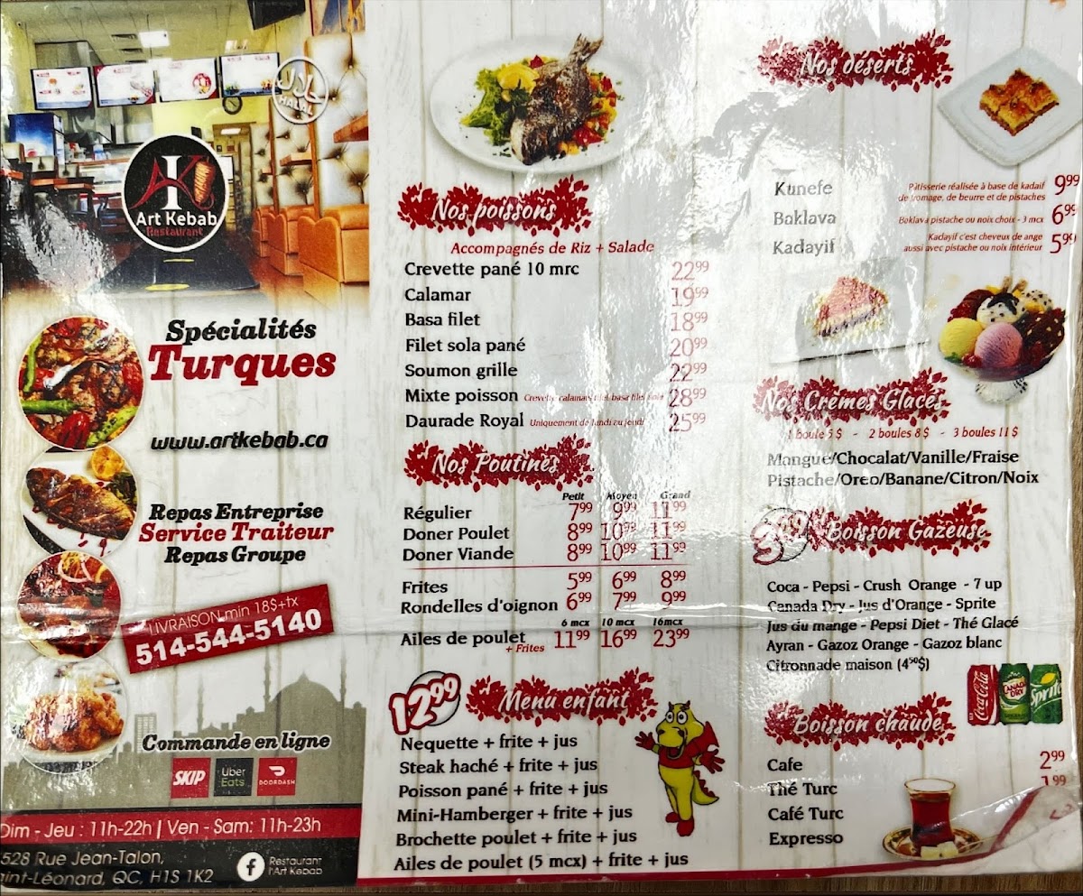 Menu Restaurant Art Kebab Restaurant Hunkar Istanbul-3