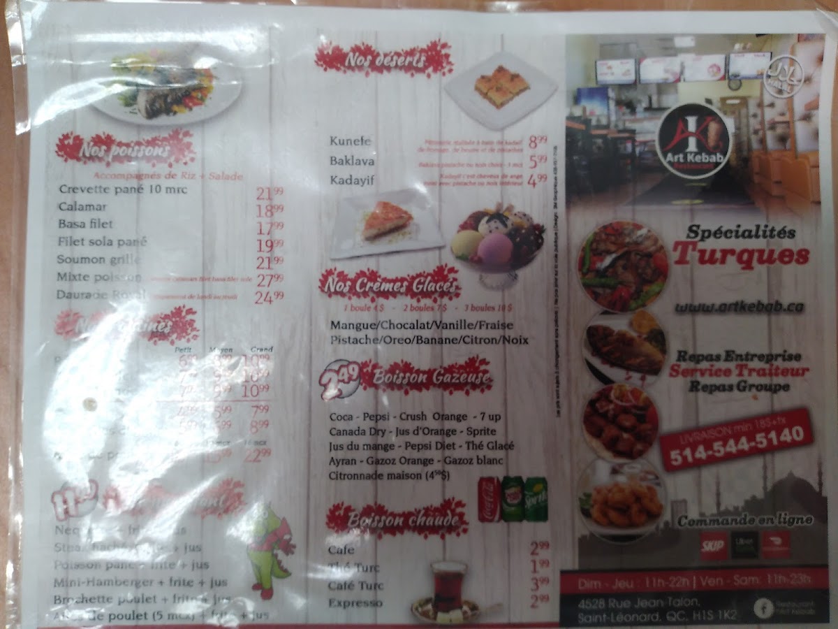 Menu Restaurant Art Kebab Restaurant Hunkar Istanbul-7