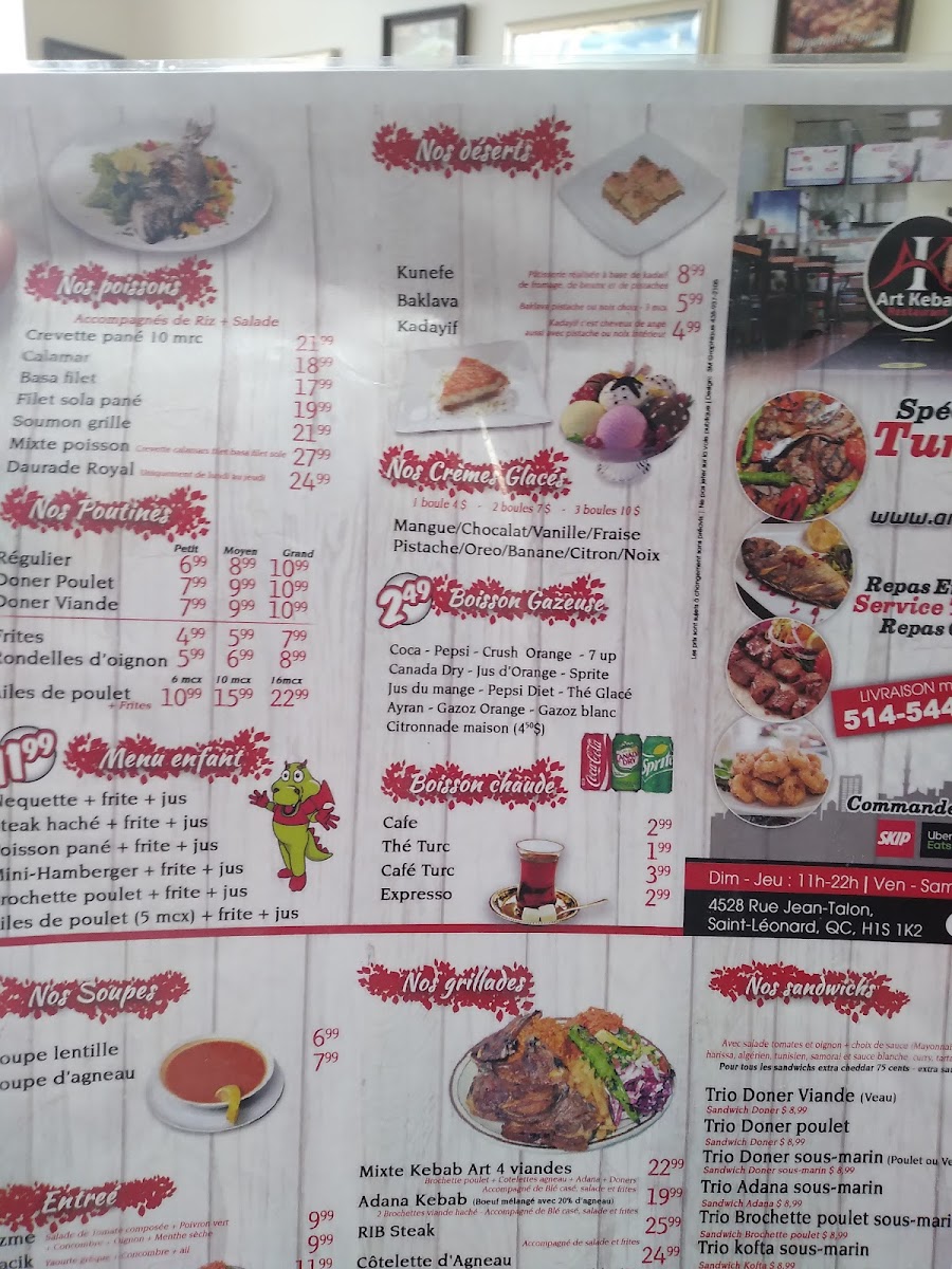 Menu Restaurant Art Kebab Restaurant Hunkar Istanbul-8