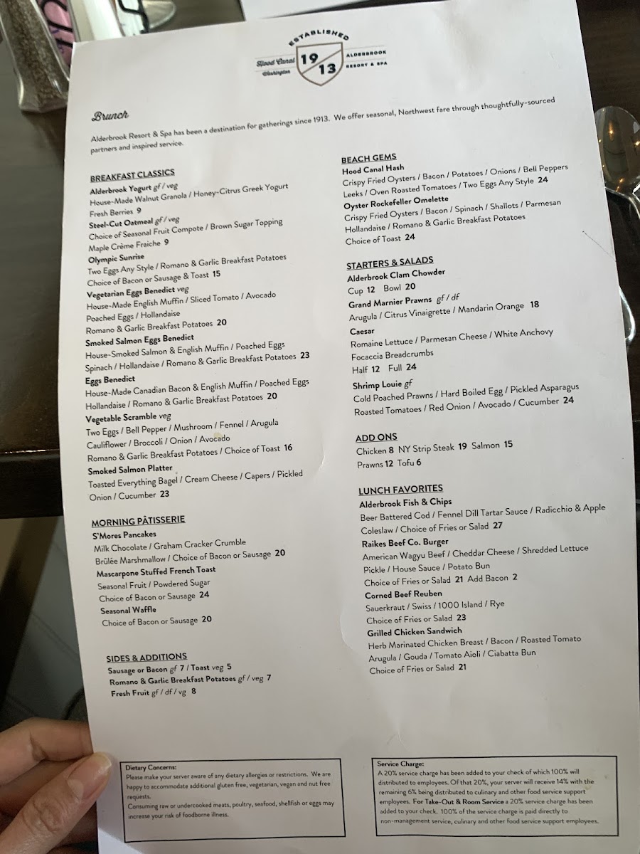Menu Restaurant At Alderbrook-2