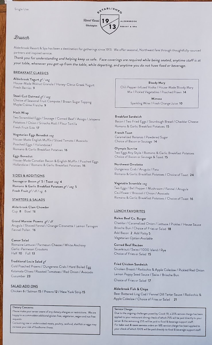 Menu Restaurant At Alderbrook-3