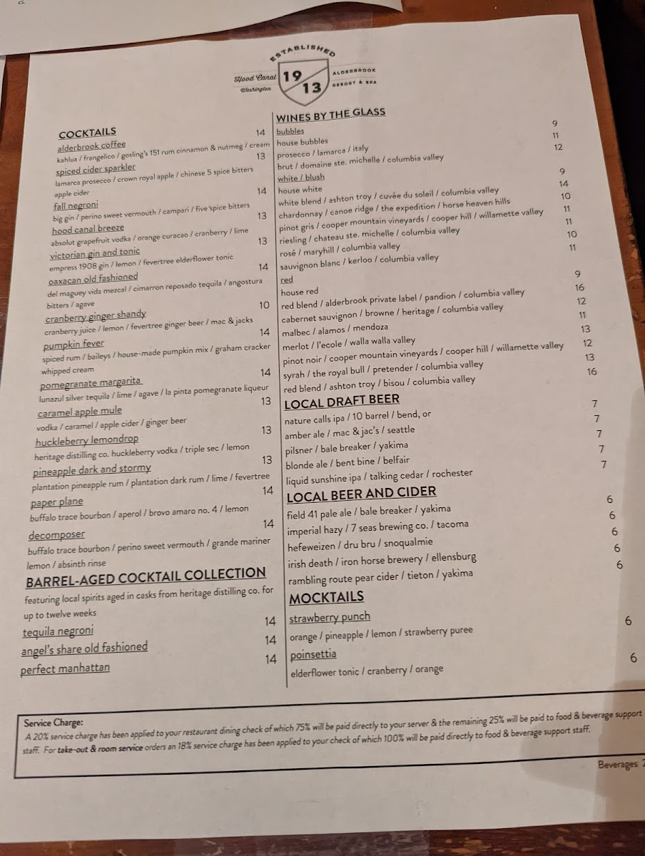 Menu Restaurant At Alderbrook-6
