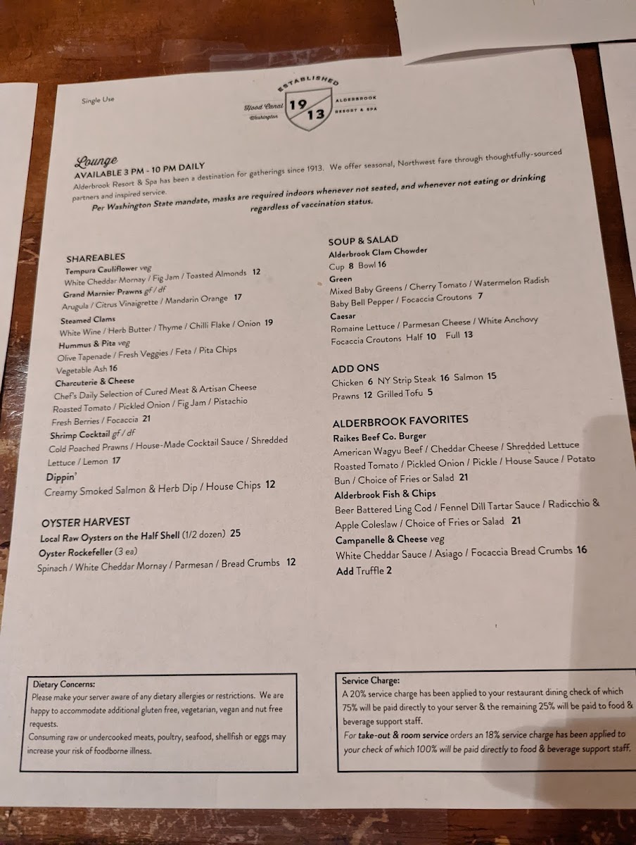 Menu Restaurant At Alderbrook-7