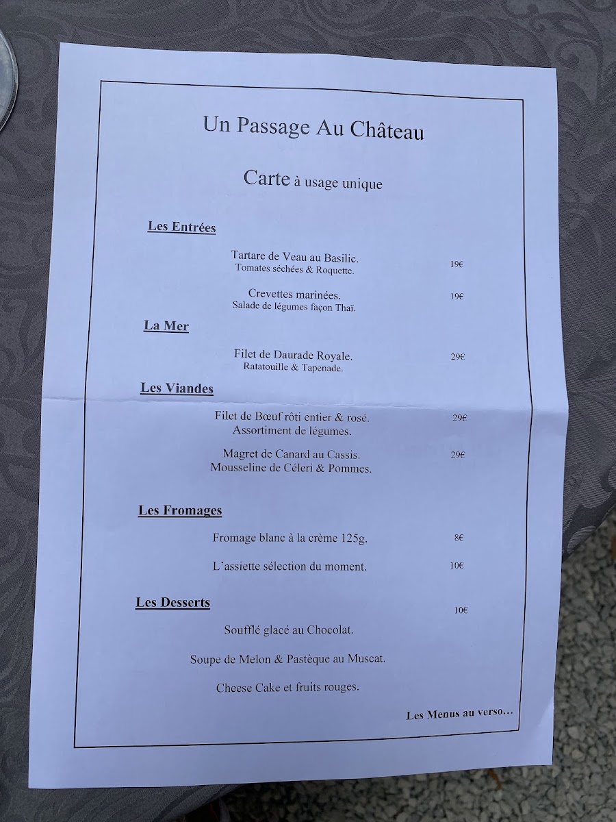 Menu Restaurant 'au Château'-8