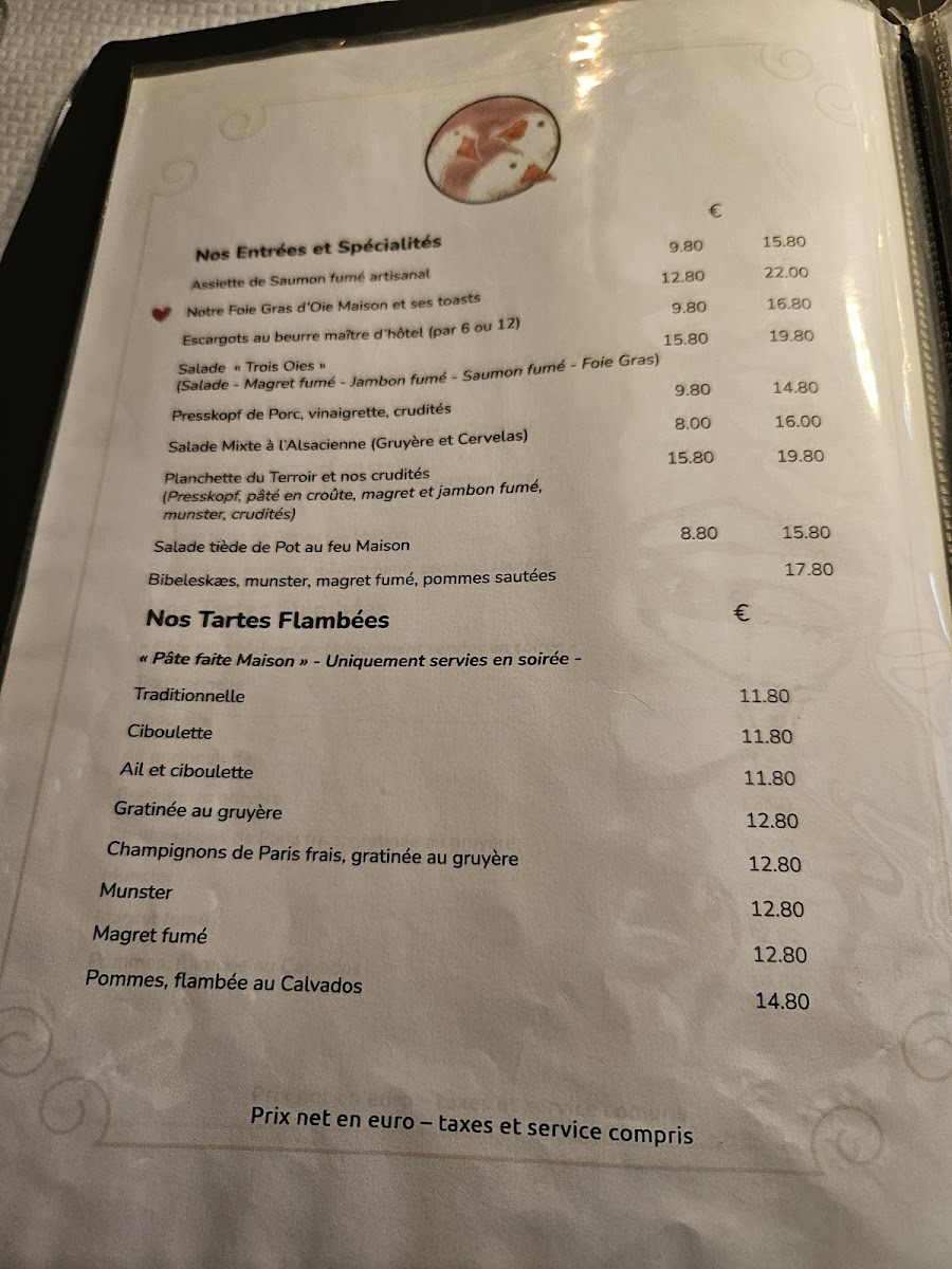 Menu Restaurant Aux Trois Geese-3