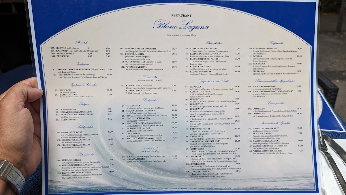 Menu Restaurant Blaue Laguna-1