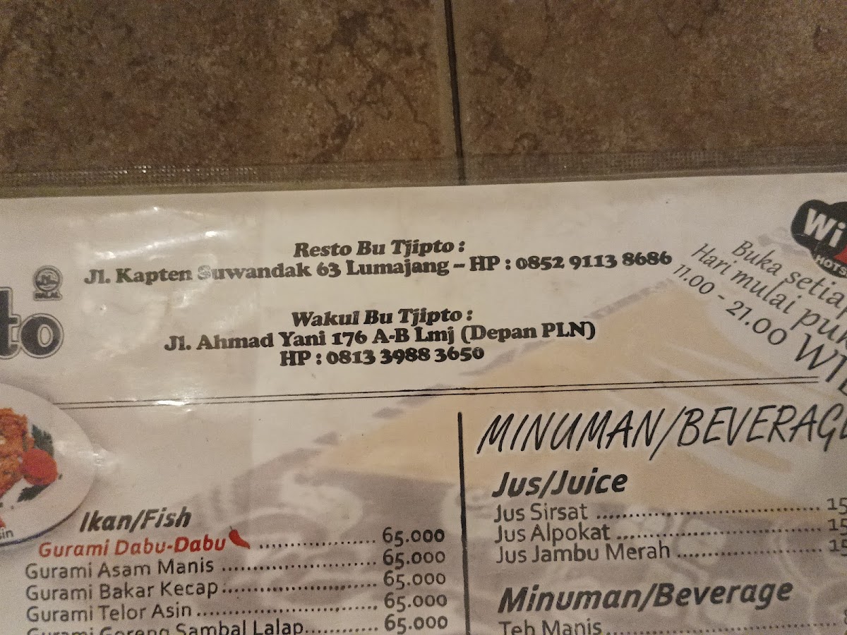 Menu Restaurant Bu Tjipto-5