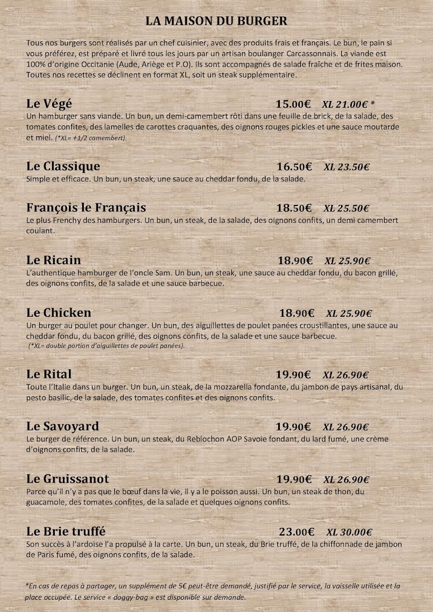 Menu Restaurant Burger Et Cassolette Carcassonne-1