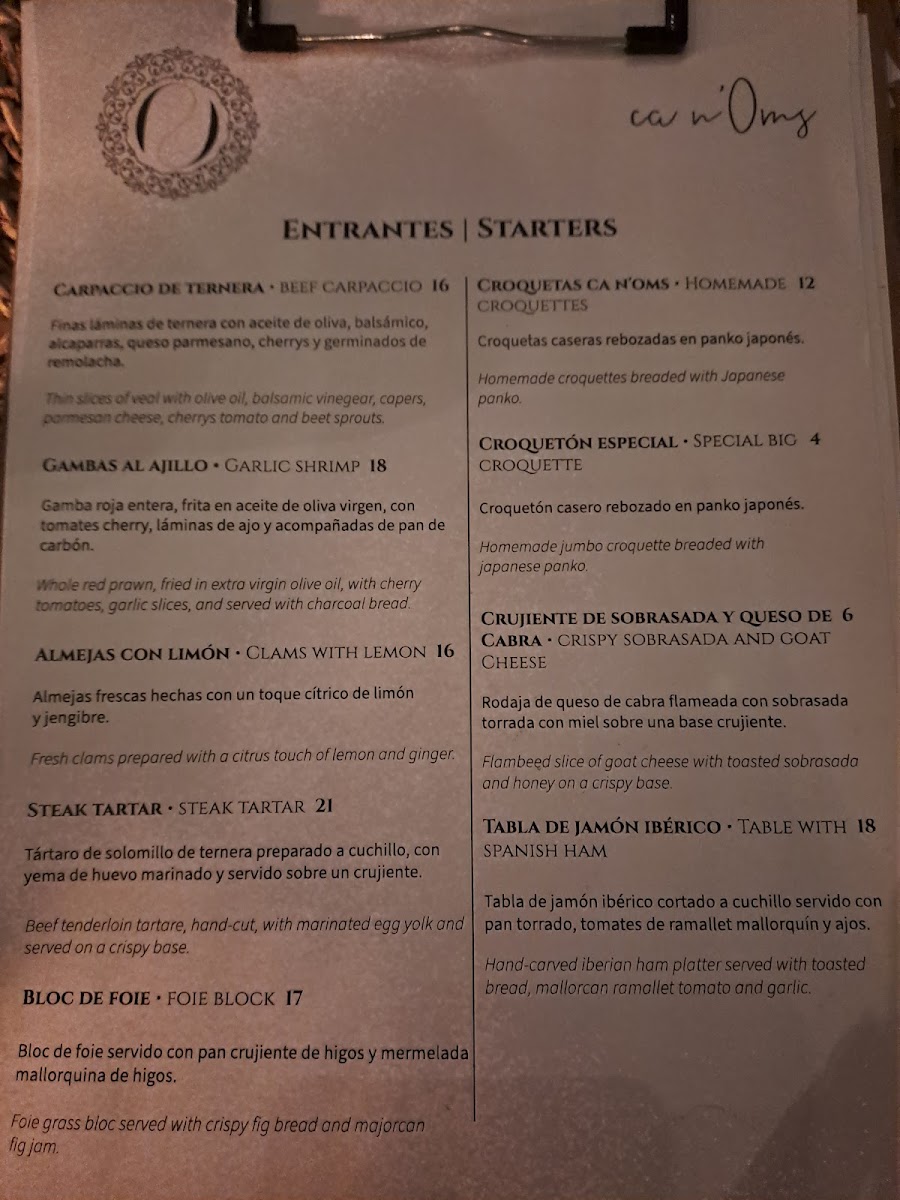 Menu Restaurant Ca N'oms-1