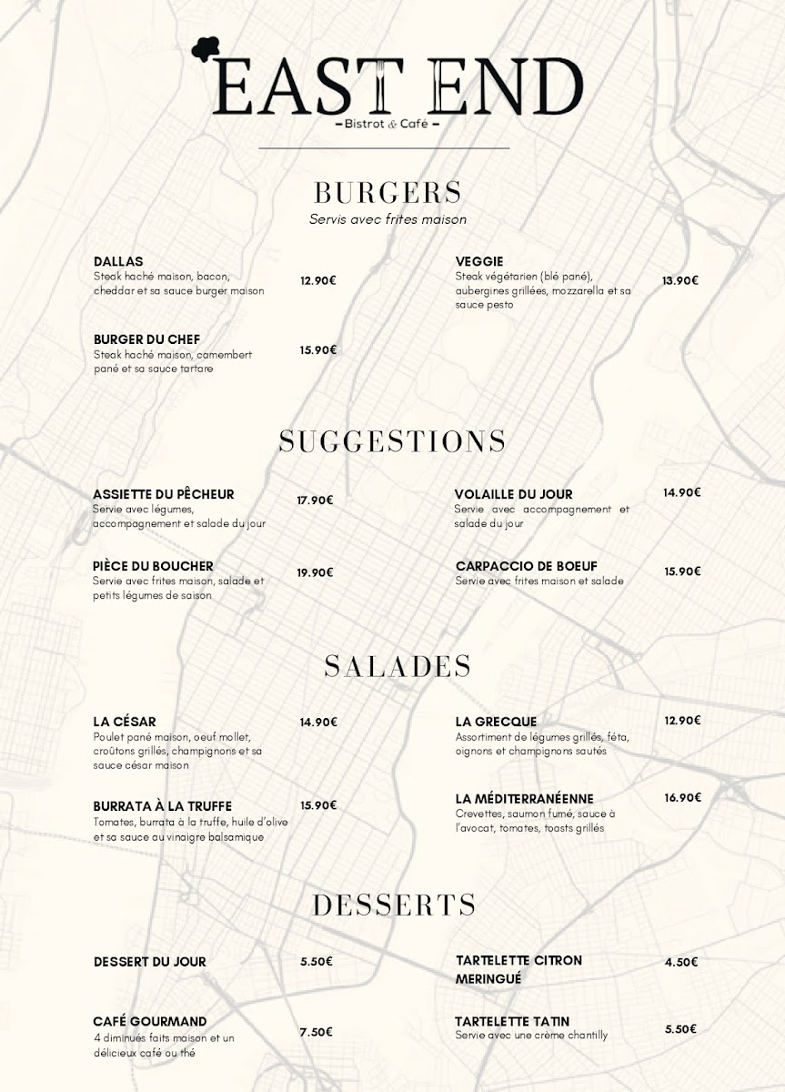 Menu Restaurant & Café East End-1