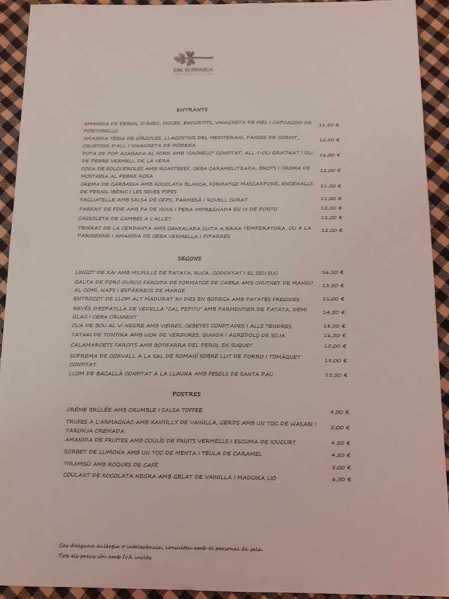 Menu Restaurant Cal Borrasca-10