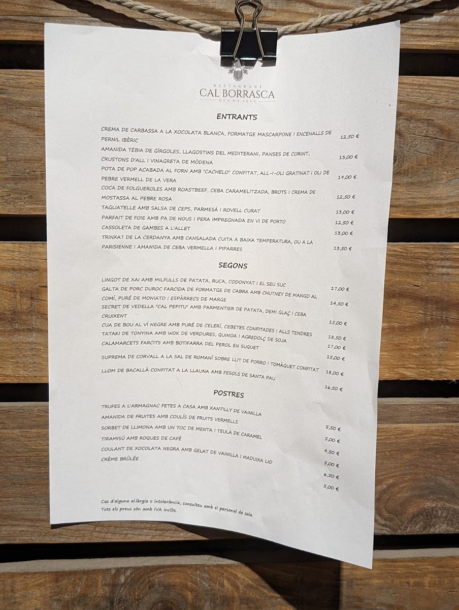 Menu Restaurant Cal Borrasca-7