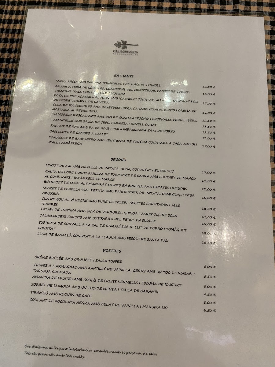 Menu Restaurant Cal Borrasca-8
