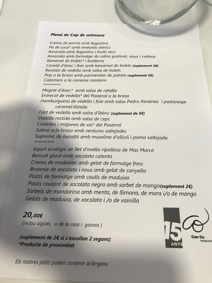 Menu Restaurant Can Co-1