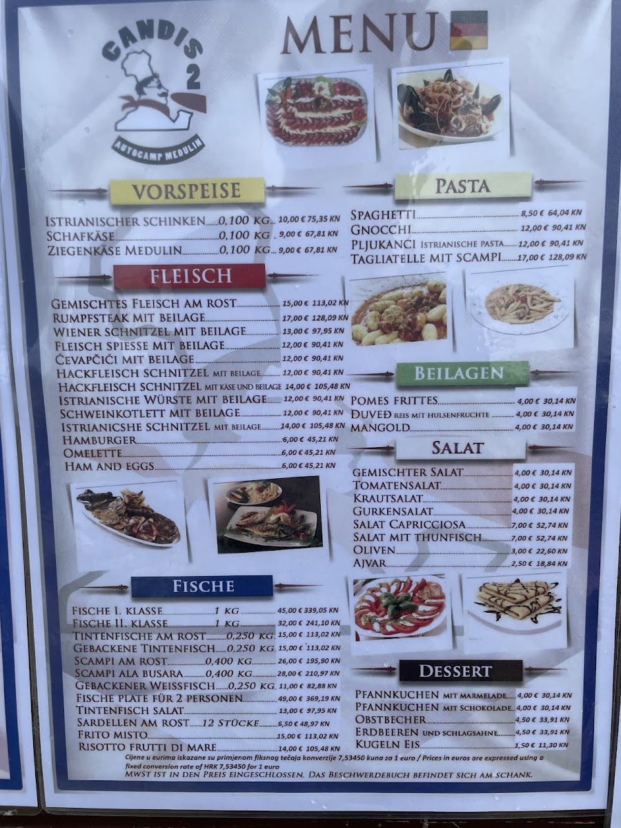 Menu Restaurant Candis 2-4