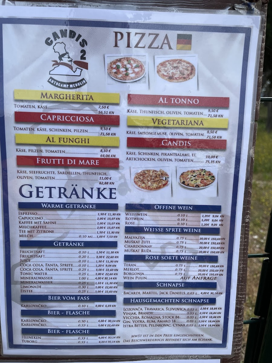 Menu Restaurant Candis 2-8