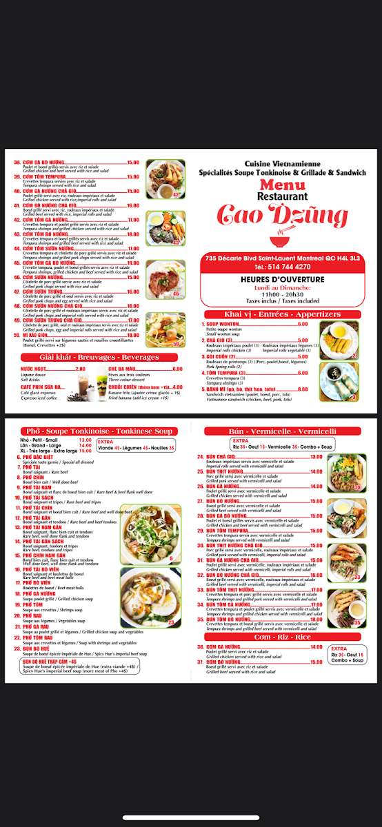 Menu Restaurant Cao Dzũng-2