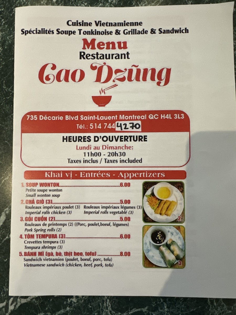 Menu Restaurant Cao Dzũng-9