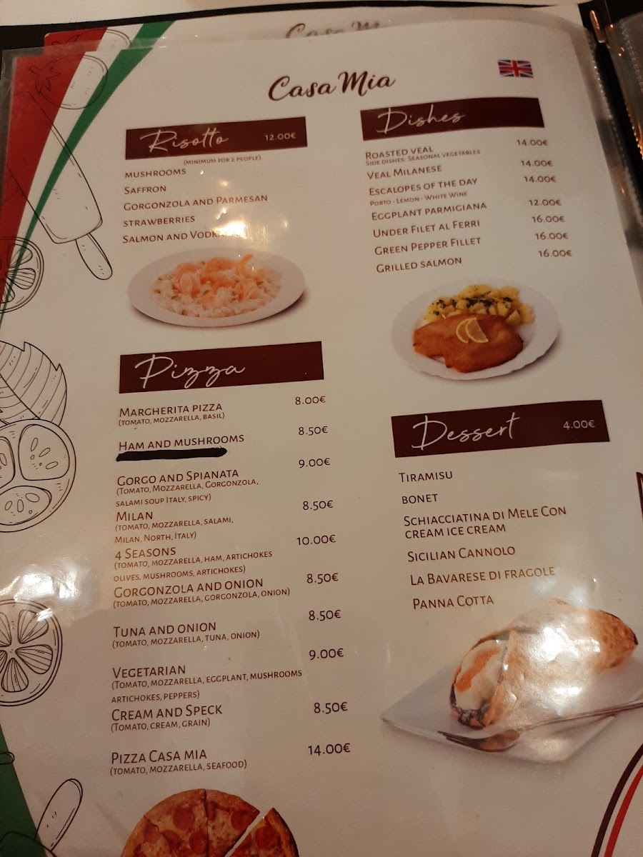 Menu Restaurant 'casa Mia' ('my House')-8