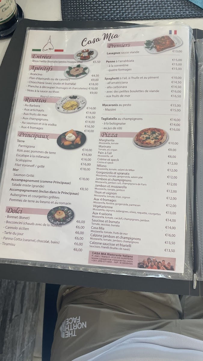 Menu Restaurant 'casa Mia' ('my House')-9