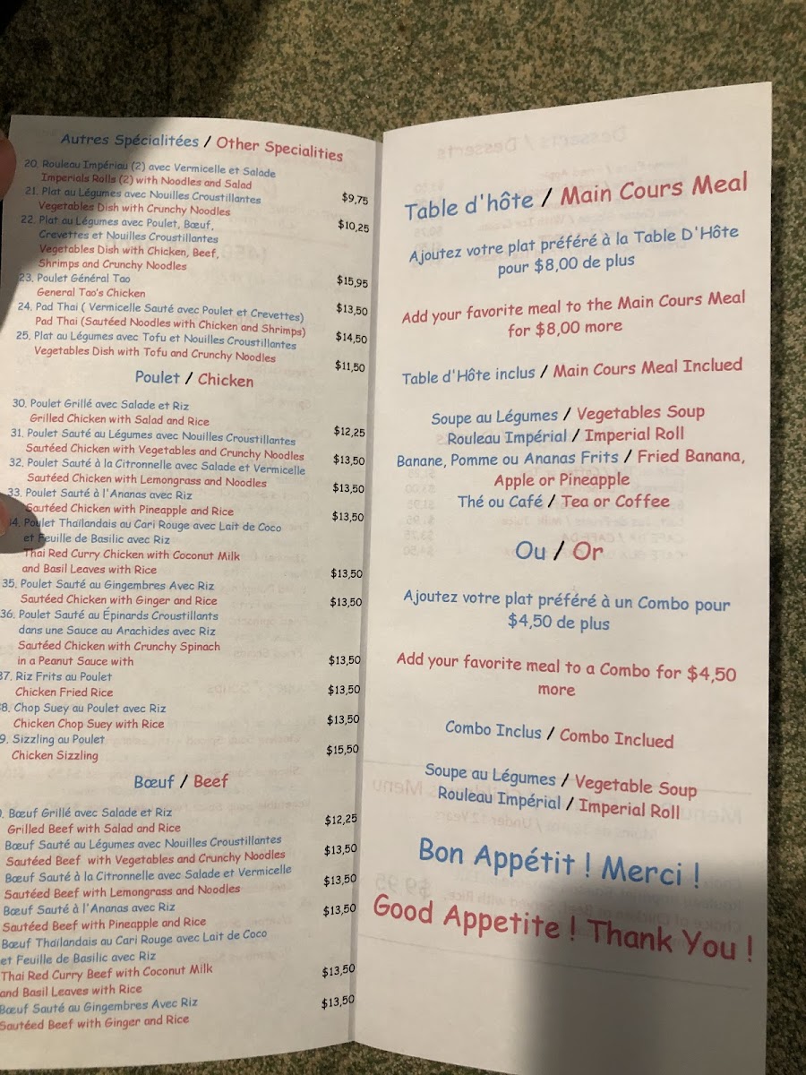 Menu Restaurant Chez Lam-5