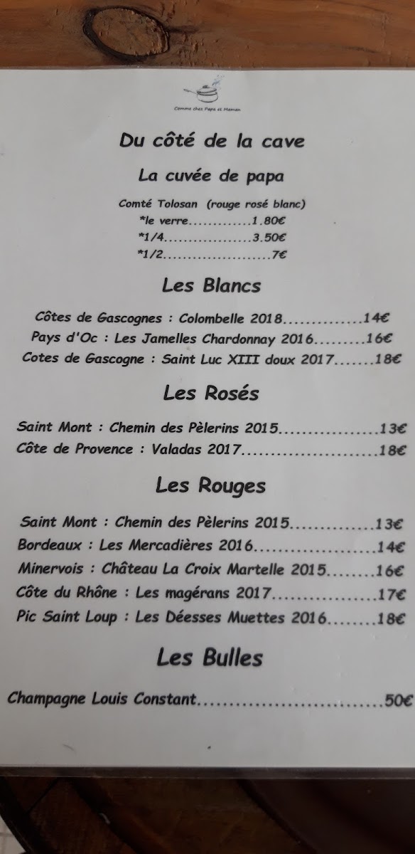 Menu Restaurant Comme Chez Papa Et Maman-7