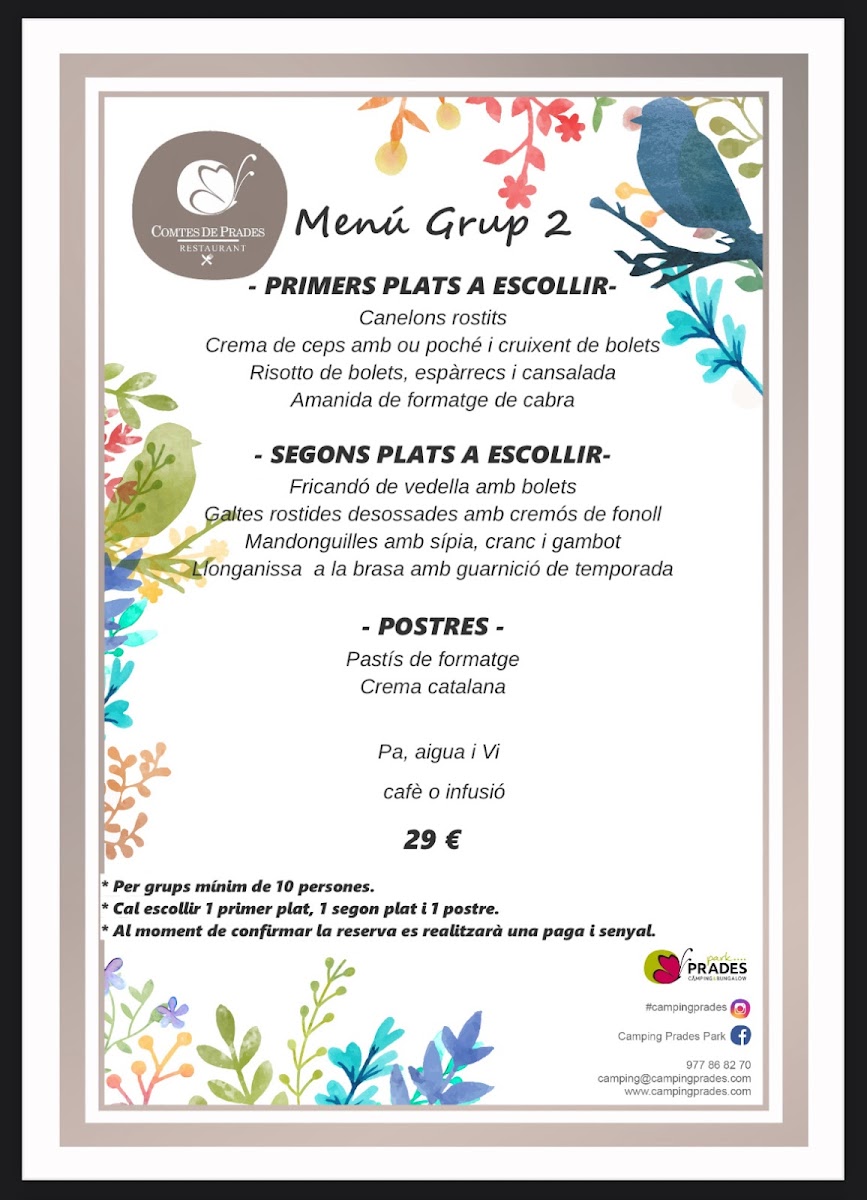 Menu Restaurant Comtes De Prades-7