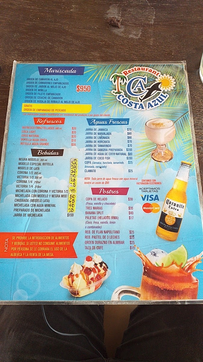Menu Restaurant Costa Azul-1