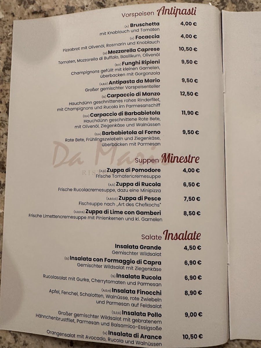 Menu Restaurant Da Mario-1