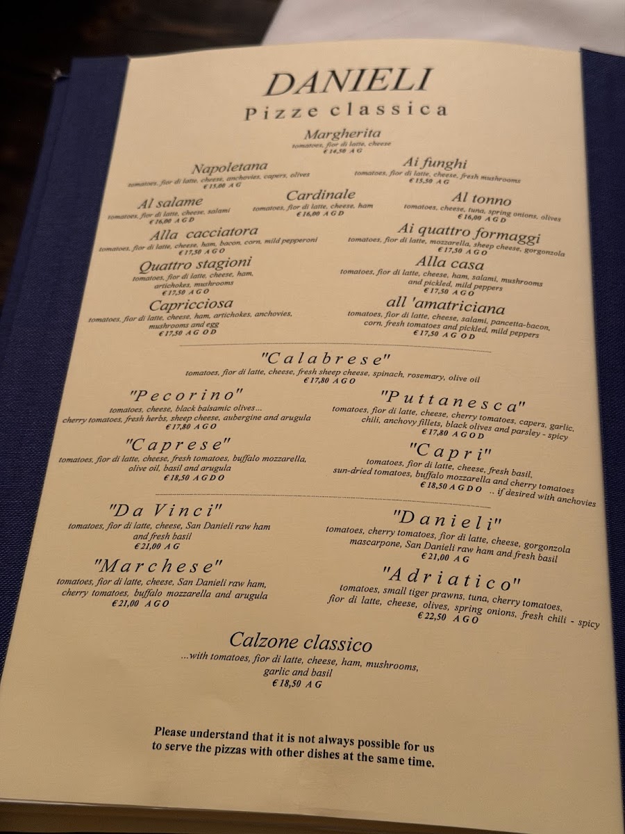 Menu Restaurant Danieli-1