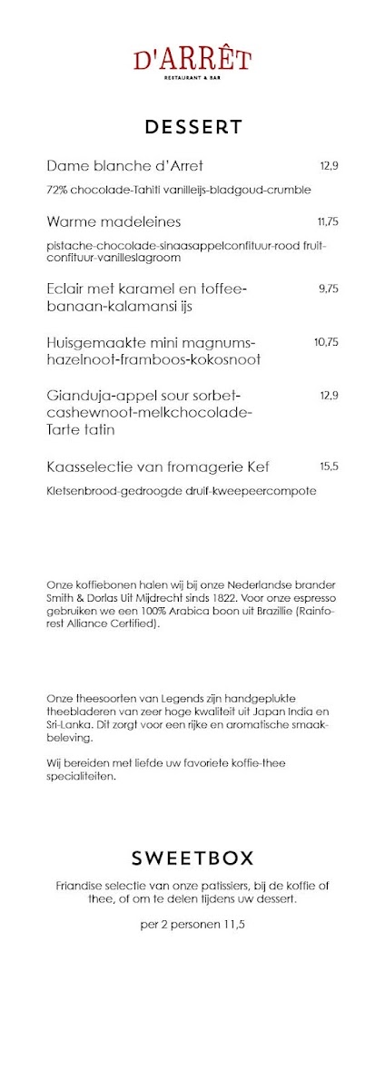 Menu Restaurant D'arrêt-2