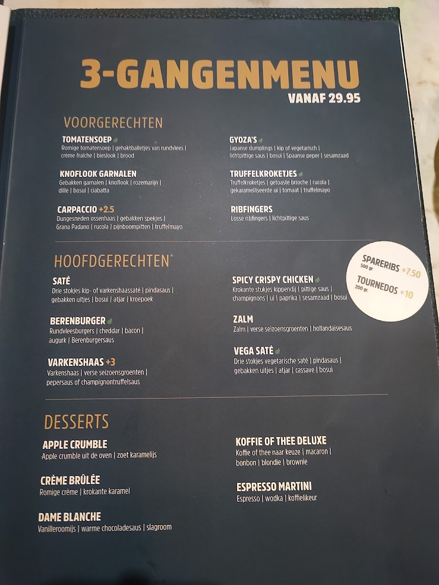 Menu Restaurant De Beren Oosterhout - Markt-1