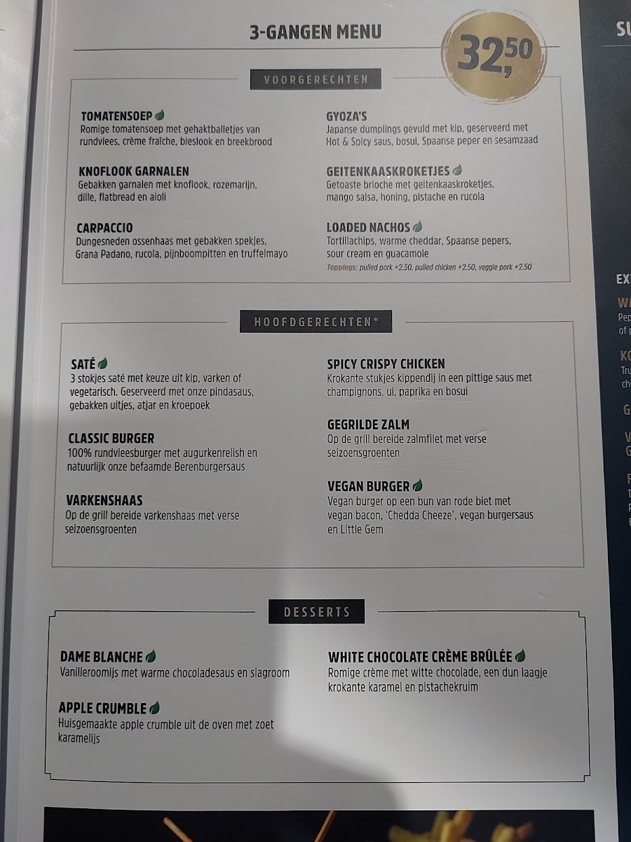 Menu Restaurant De Beren Oosterhout - Markt-3