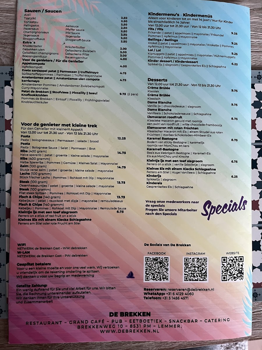 Menu Restaurant De Brekken-1