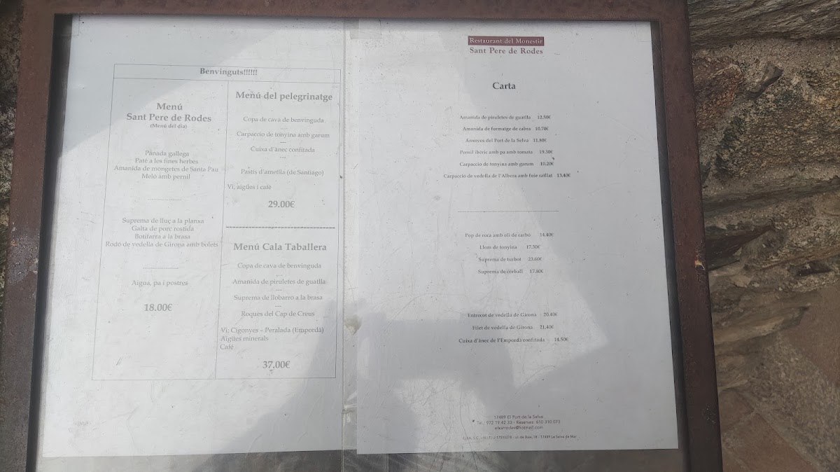 Menu Restaurant Del Monestir De Sant Pere De Rodes-4