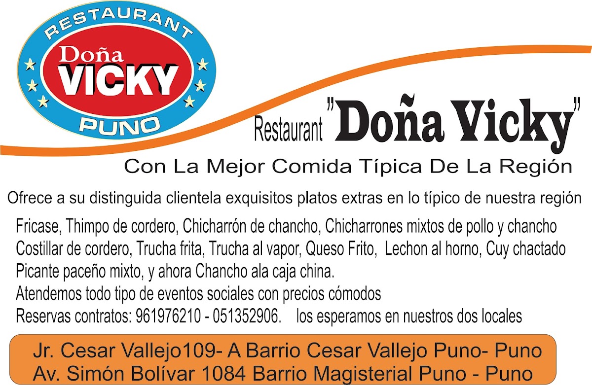 Menu Restaurant 'doña Vicky' Puno-1
