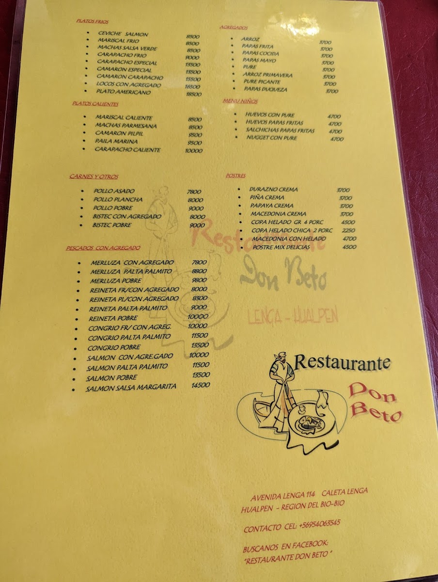 Menu Restaurant Don Beto-1