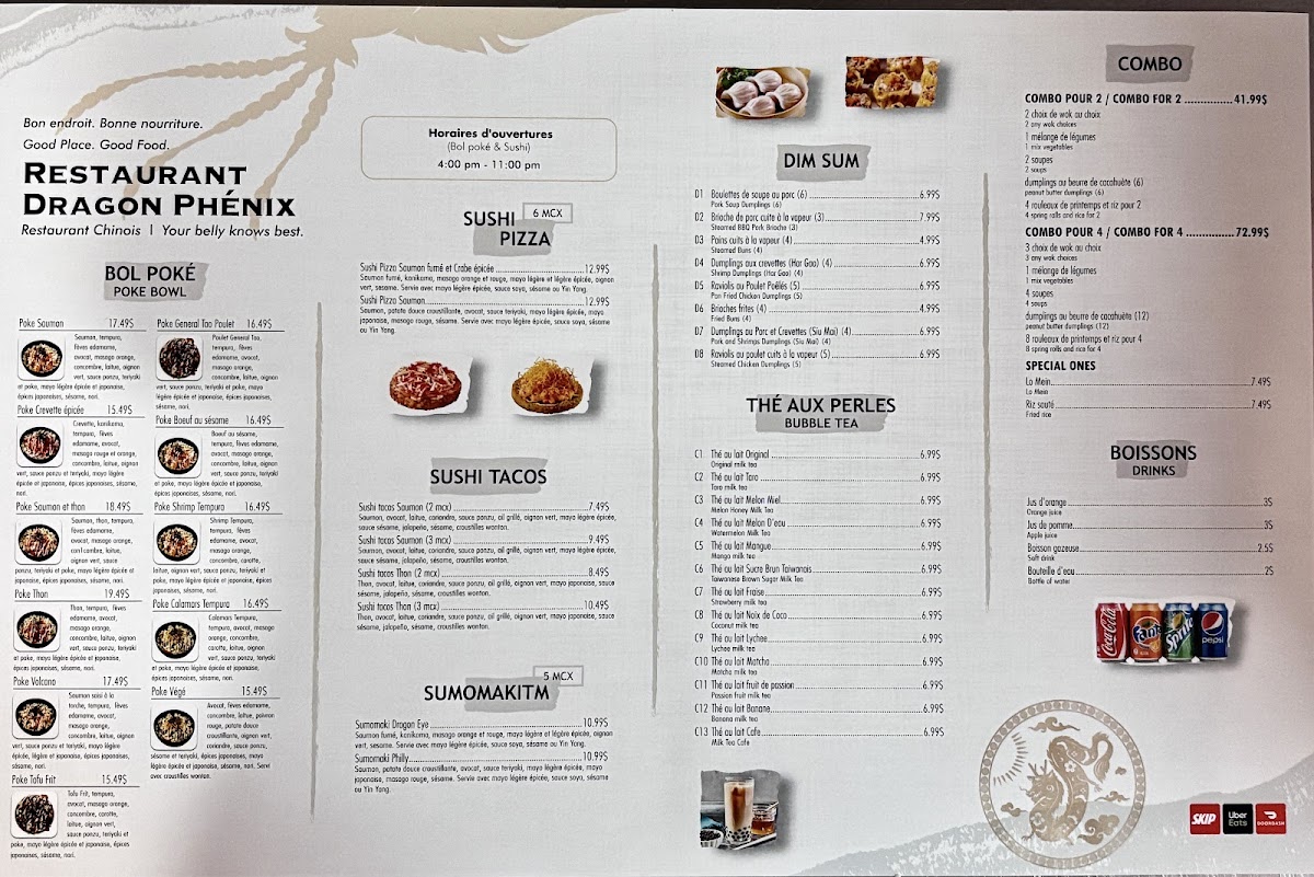 Menu Restaurant Dragon Phénix-1