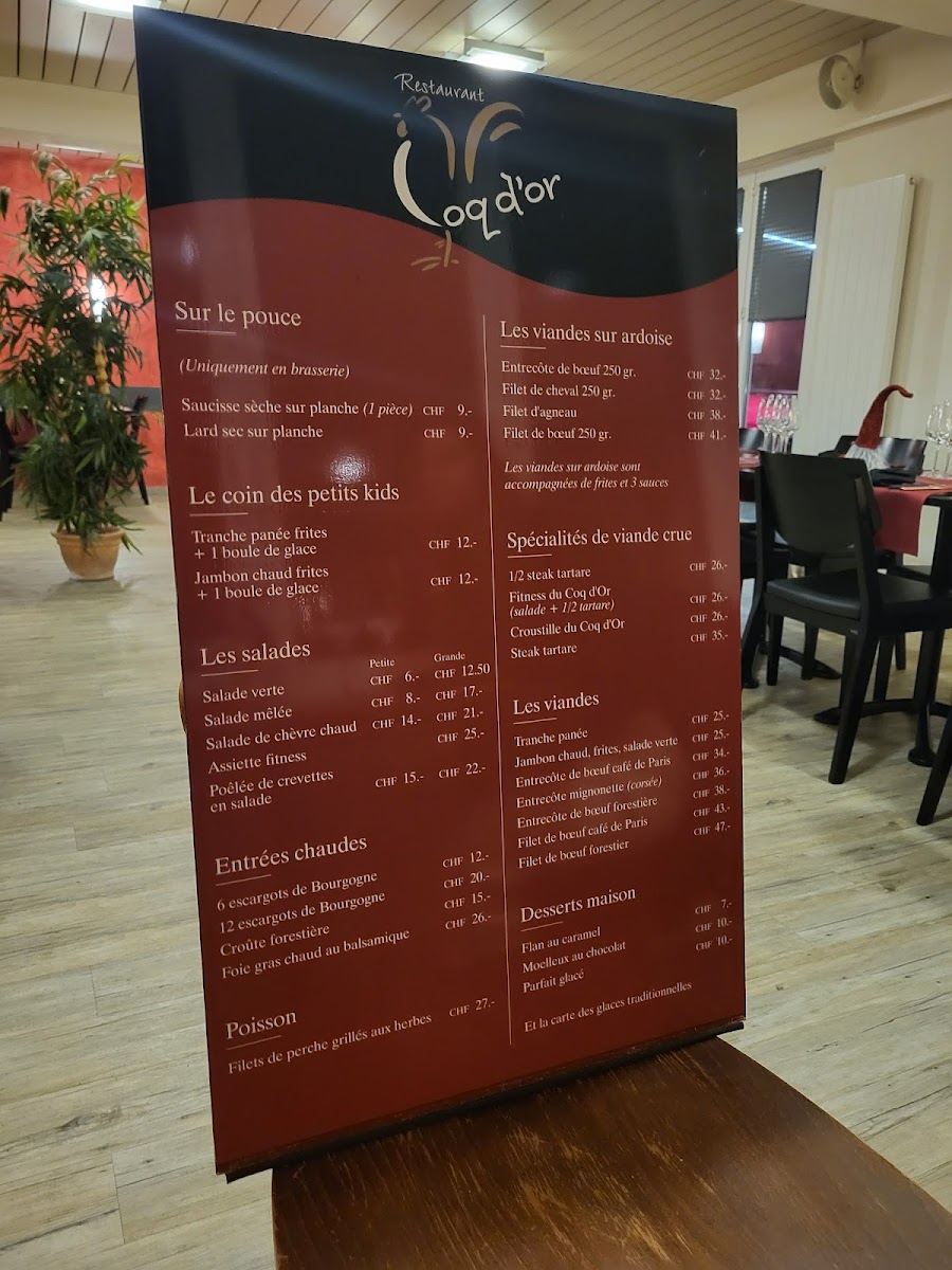 Menu Restaurant Du Coq D'or-1