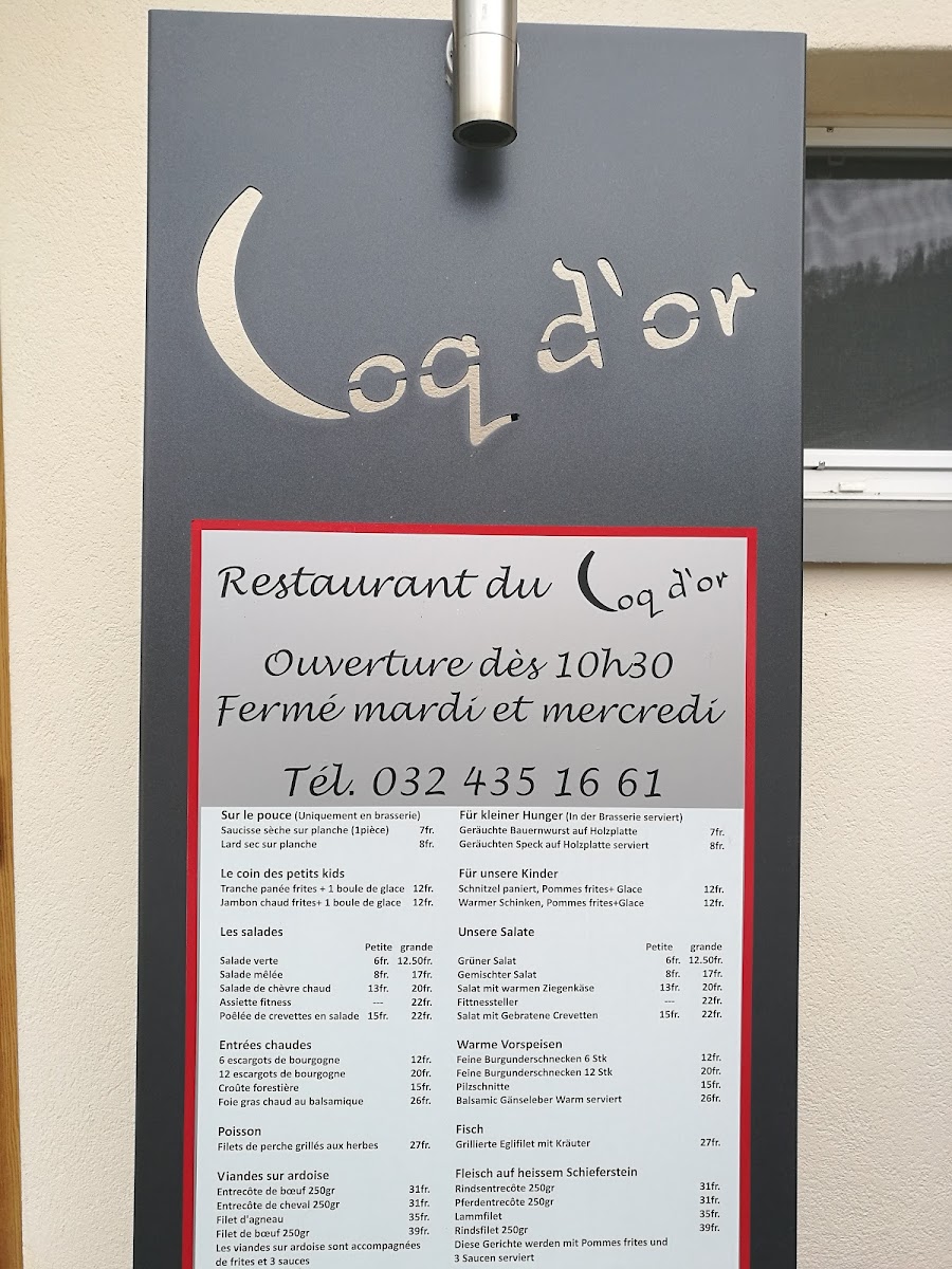 Menu Restaurant Du Coq D'or-3
