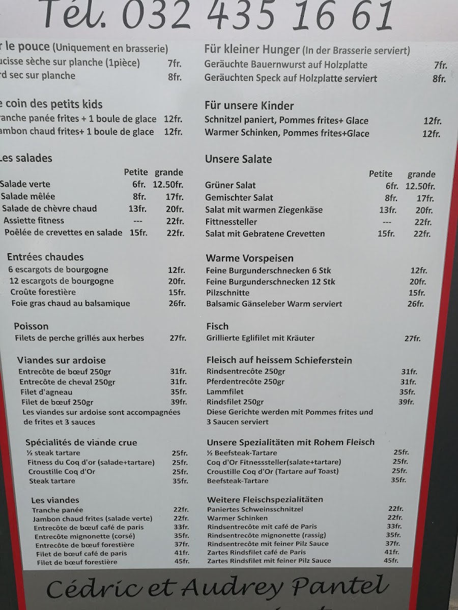 Menu Restaurant Du Coq D'or-4